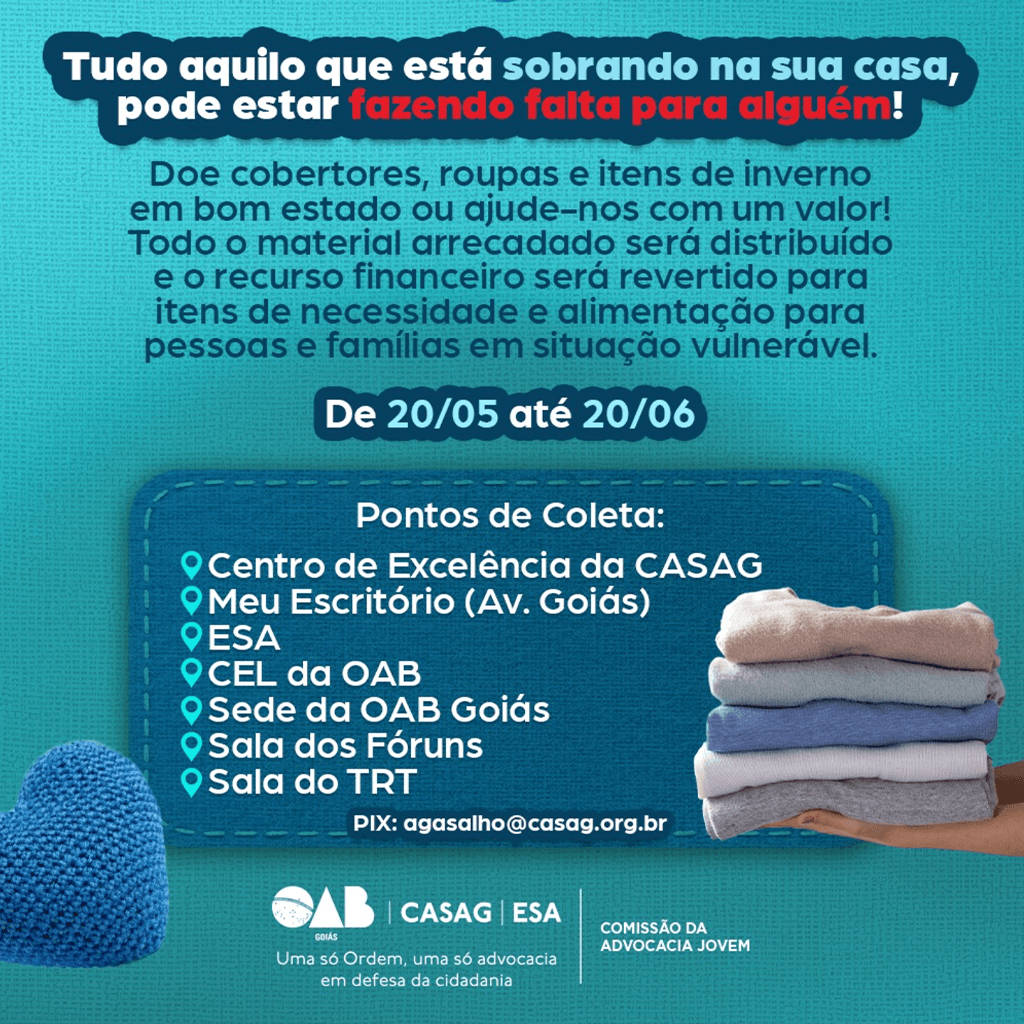 CASAG: Campanha do Agasalho (até 20/06)